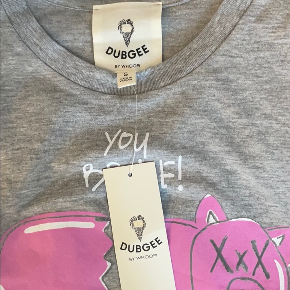 DUBGEE BY WHOOPI “YOU BROKE” TEE GREY SIZE MEDIUM - Picture 3 of 4